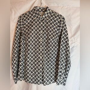 J.Crew Women’s Perfect Shirt Geometric Print Size 2